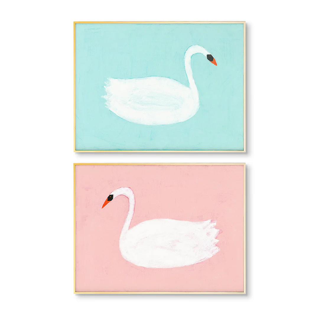 Swan Pair by Love Katie Darling Painted Art Prints | Urban Garden Prints