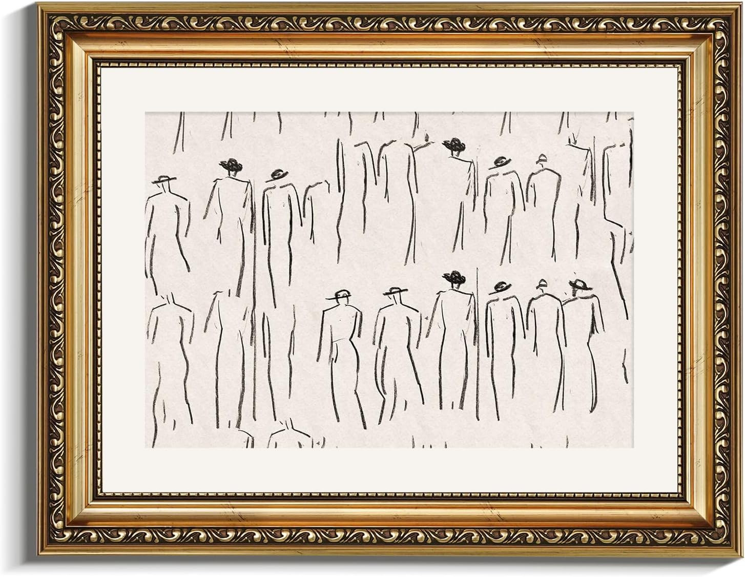 VIYYIEA Gold Framed Wall Art Canvas Print Home Decor Abstract Wall Art Room Decor Minimalist Port... | Amazon (US)