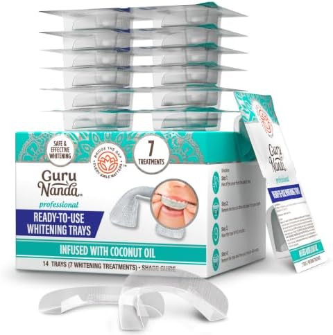 GuruNanda Ready-to-Use Prefilled Whitening Trays (7 Treatments) with 8% Hydrogen Peroxide to Remo... | Amazon (US)
