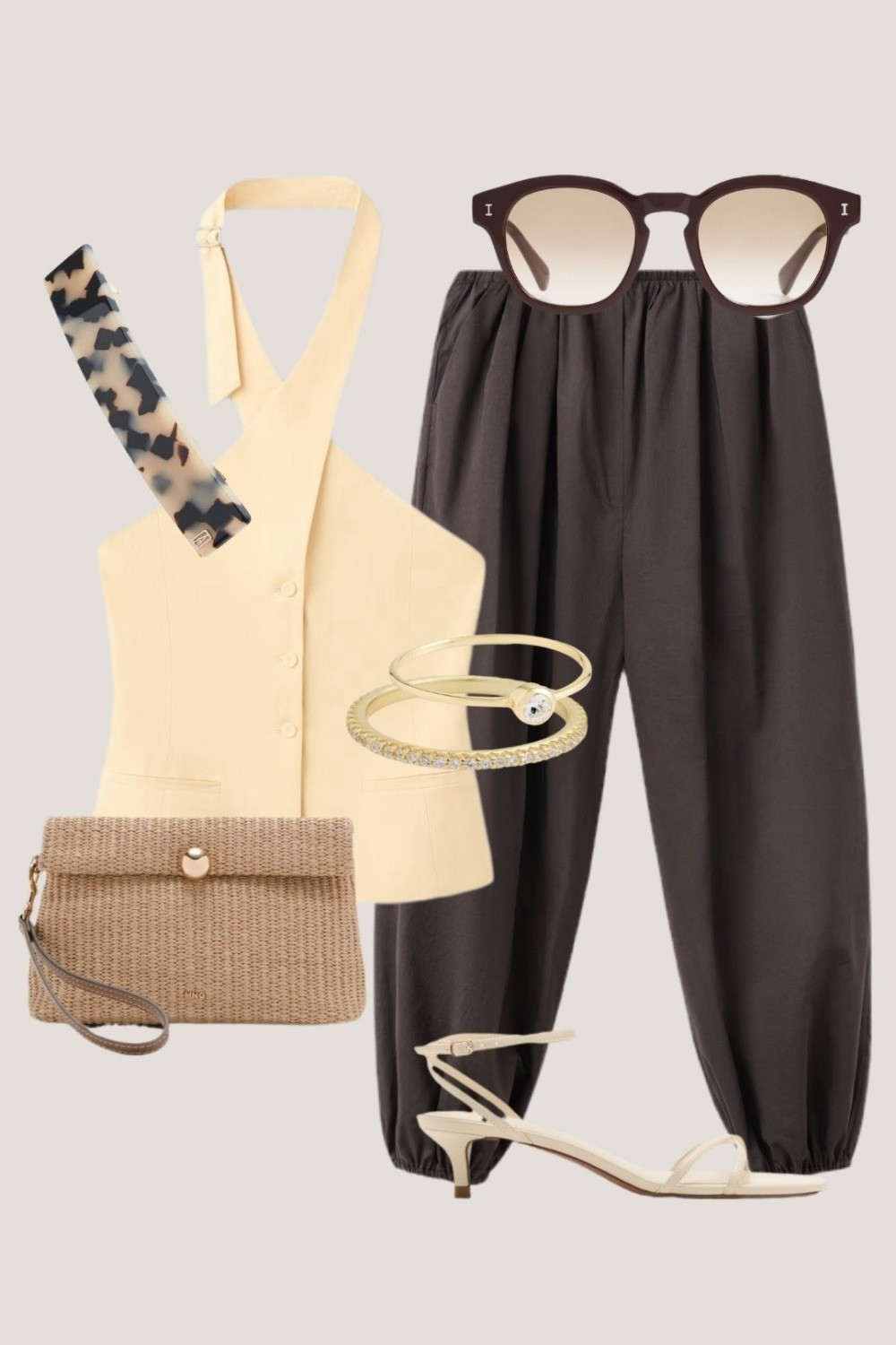 Styling butter yellow for Summer! ✨ I think chocolate brown and a soft pale yellow is such a cute color combo! 


