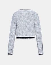 Contrast Trim Tweed Button Front Cardigan | Urban Revivo