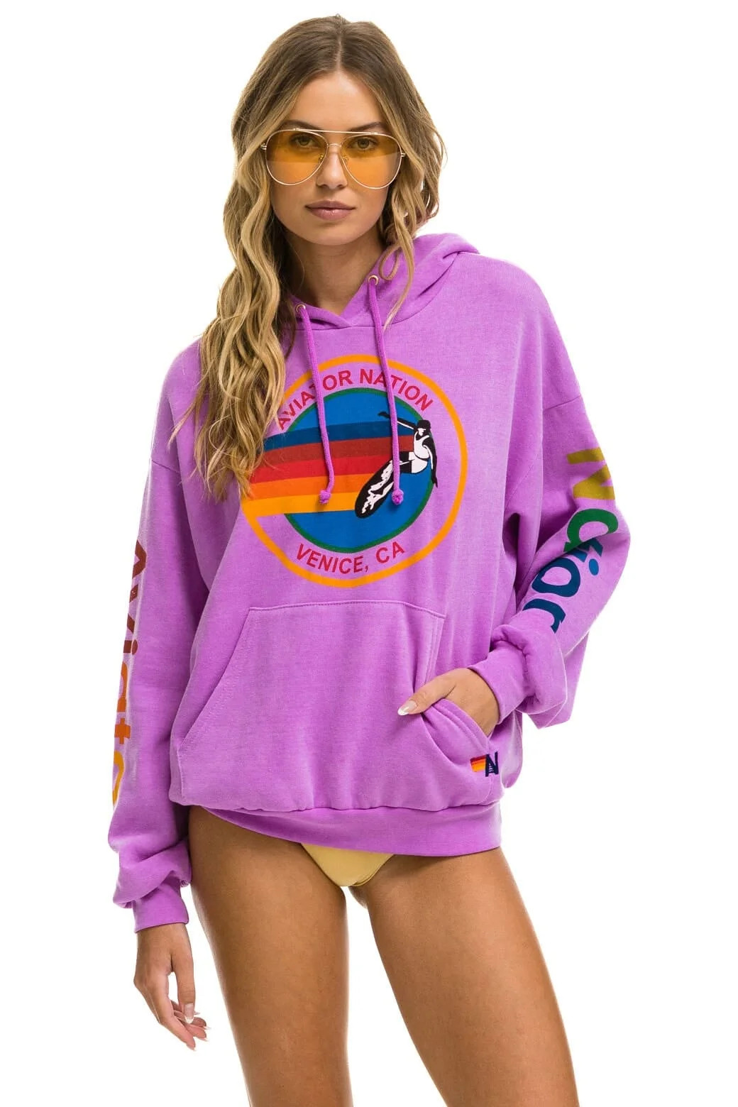 Pullover Hoodie Neon Purple | Aviator Nation | Aviator Nation