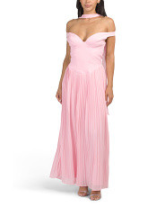 Quinnae Off The Shoulder Accordion Pleated Maxi Dress | Casual Dresses  | Marshalls | Marshalls