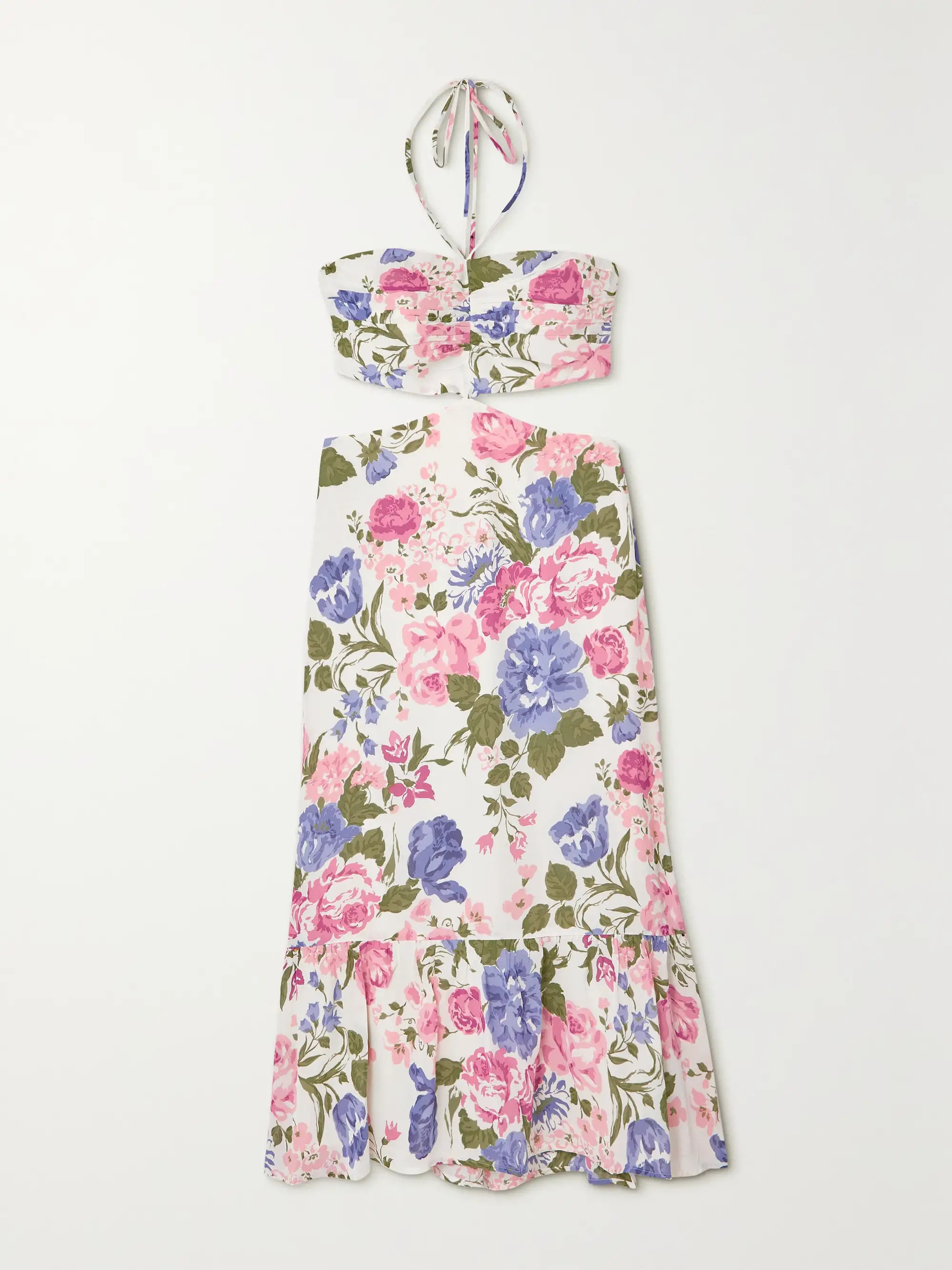 Riya cutout floral-print crepe midi dress | NET-A-PORTER (UK & EU)