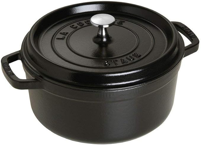 Staub Cast Iron 4-qt Round Cocotte - Matte Black, Made in France | Amazon (US)