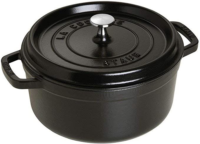Staub Cast Iron 4-qt Round Cocotte - Matte Black, Made in France | Amazon (US)