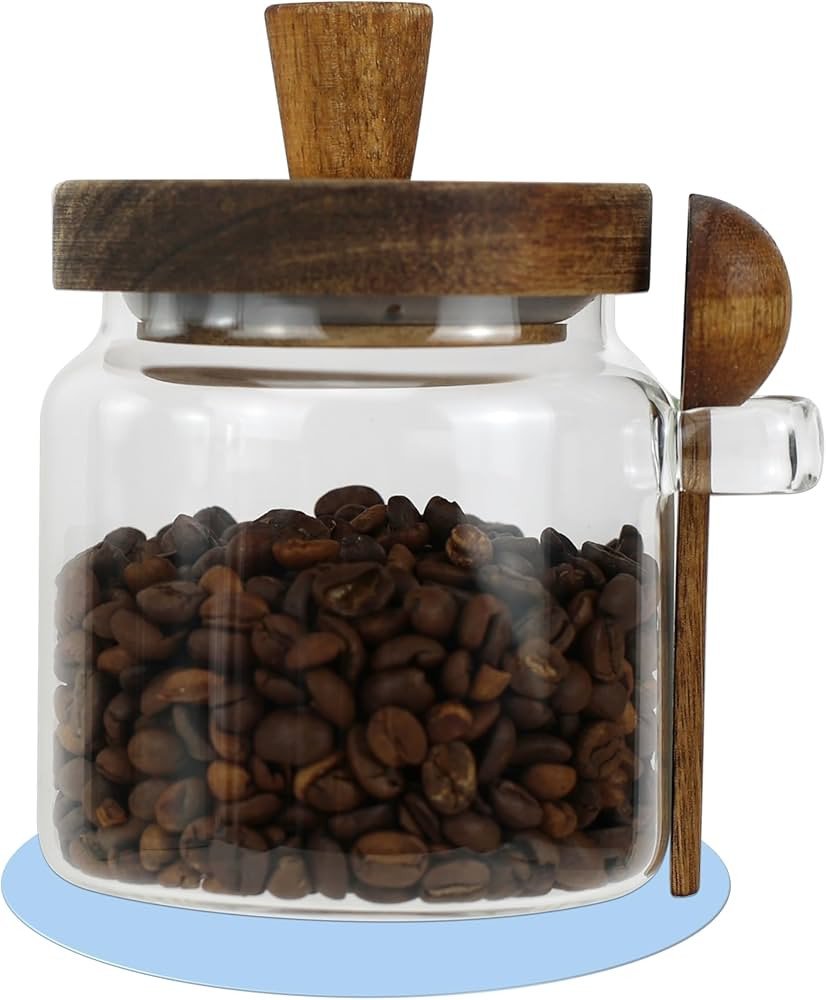 EIKS Glass Jars with Wooden Lids and Scoop, Airtight Food Storage Containers for Sugar Coffee Bea... | Amazon (US)