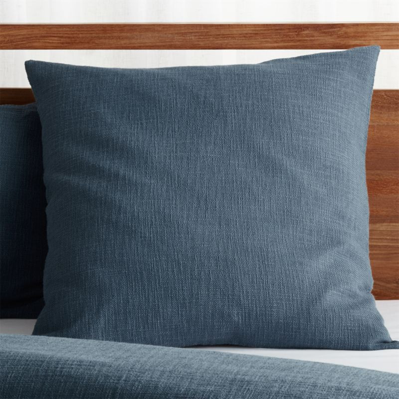 Lindstrom Blue Euro Pillow Sham + Reviews | Crate and Barrel | Crate & Barrel