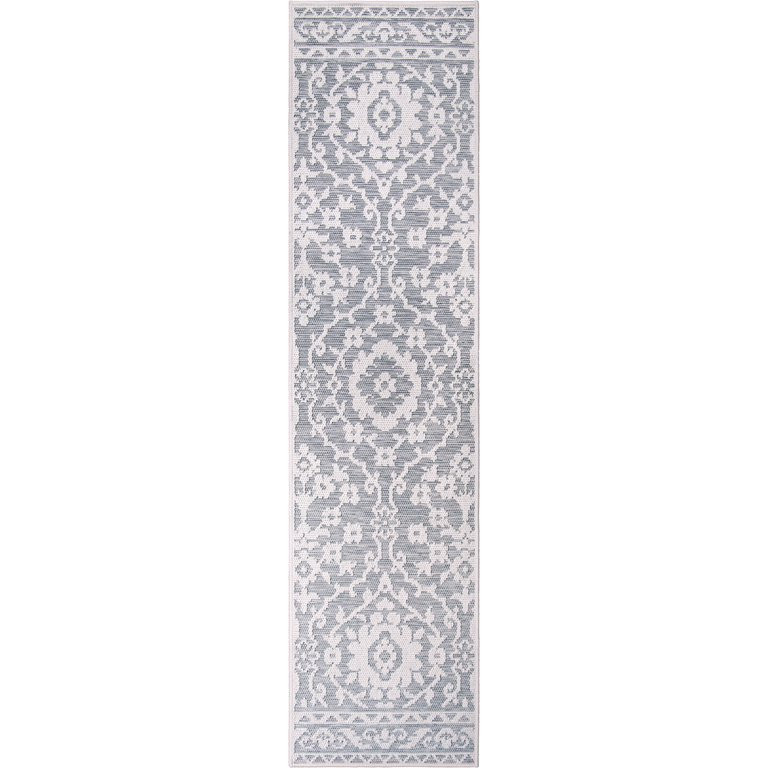 My Texas House Amelia Reversible Indoor/ Outdoor Area Rug, Natural Blue, 2' x 8' Runner | Walmart (US)