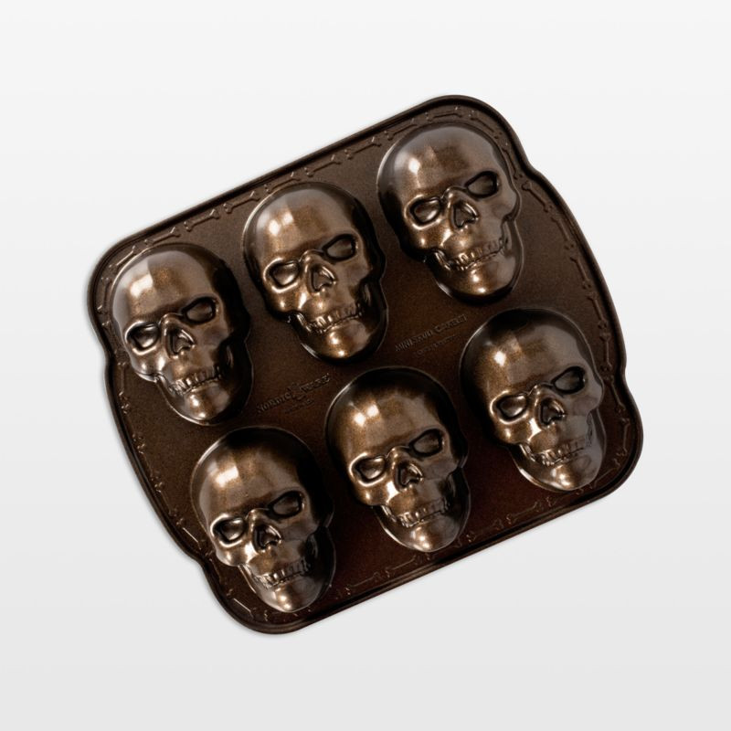 Nordic Ware Skull Cakelet Pan | Crate & Barrel | Crate & Barrel