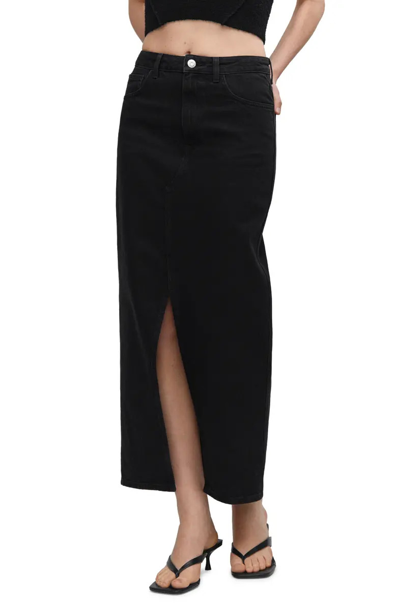 MANGO Denim Midi Skirt | Nordstrom | Nordstrom