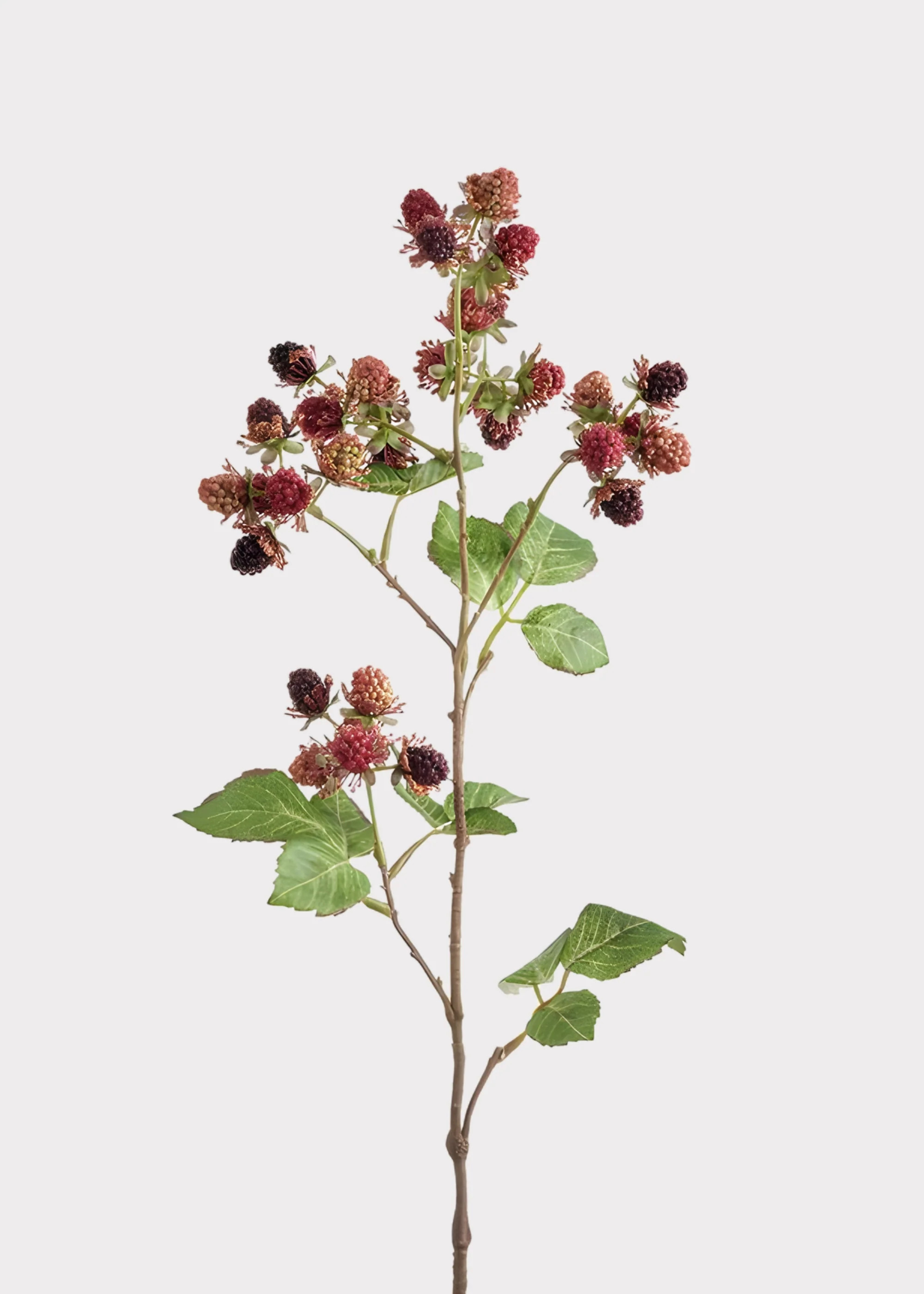 Mauve and Burgundy Fake Raspberry Fruit Branch - 30.5" | Afloral