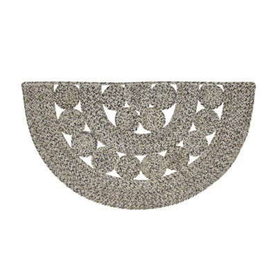 Marqavious Geometric Hand Braided Half Circle 1'7.5" x 3' Recycled P.E.T. Indoor / Outdoor Area Rug in Gray | Wayfair North America