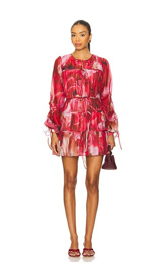 Flora Mini Dress in Prismatic Floral Red | Revolve Clothing (Global)