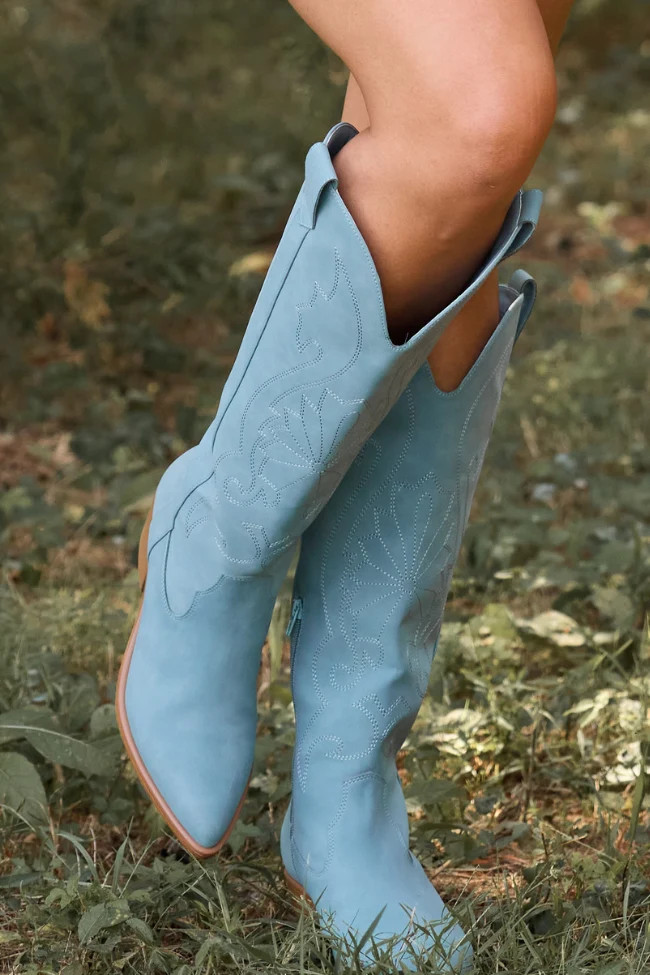 Shania Blue Boots 8.5 | Pink Lily