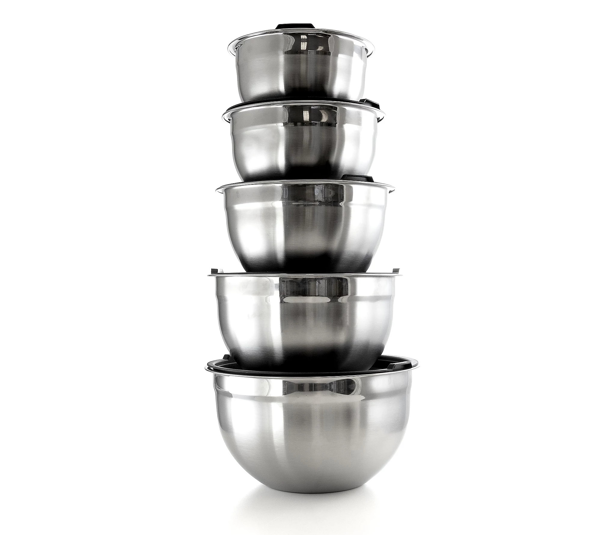 MegaChef 5-Piece Stackable Mixing Bowl Set with Lids | QVC