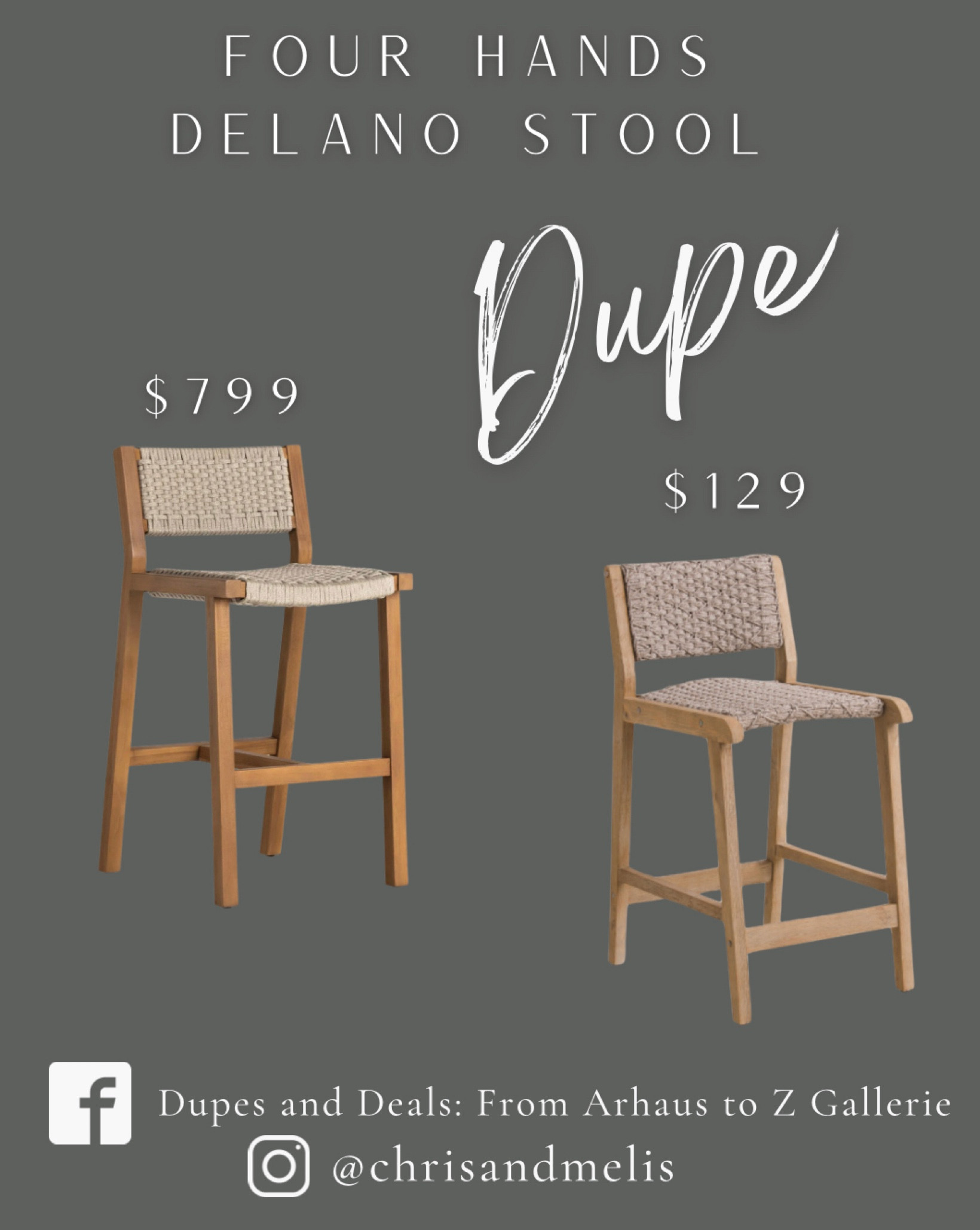 Four Hands Delano stool dupe, only $129! 

#LTKsalealert #LTKhome