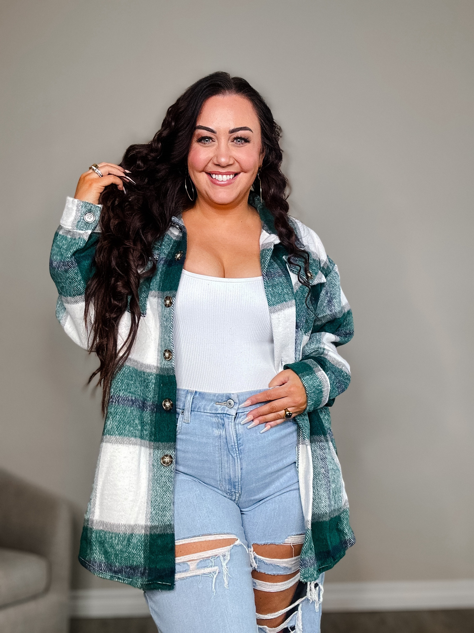 Winter Jacket 
Jacket XL
Bodysuit Large 
Jeans 14 regular curvy 

For reference I am 196lbs and 5’5 


#LTKMidsize #LTKStyleTip #LTKSeasonal