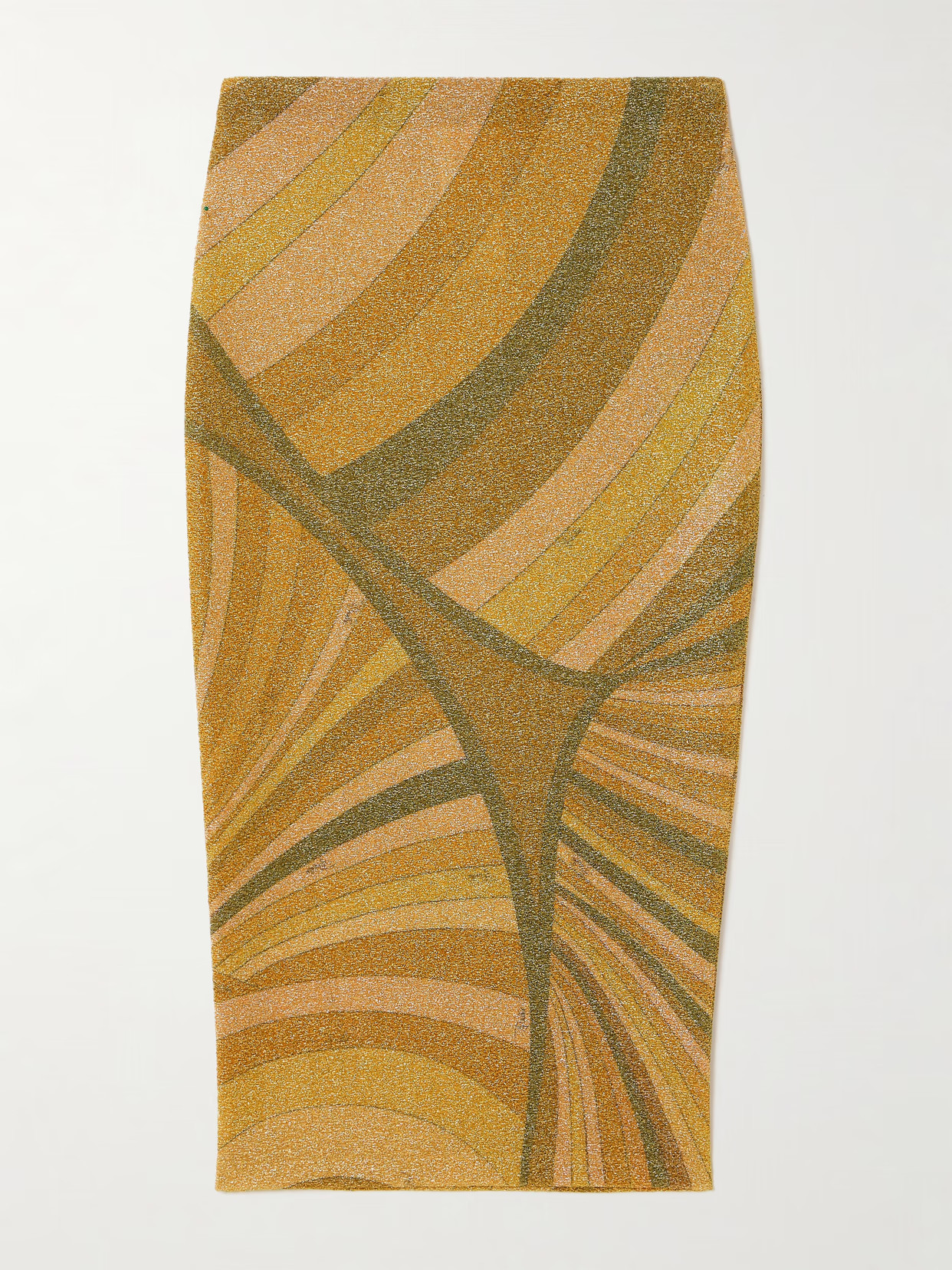 PUCCI - Printed Metallic Jersey Midi Skirt - Gold | NET-A-PORTER (US)
