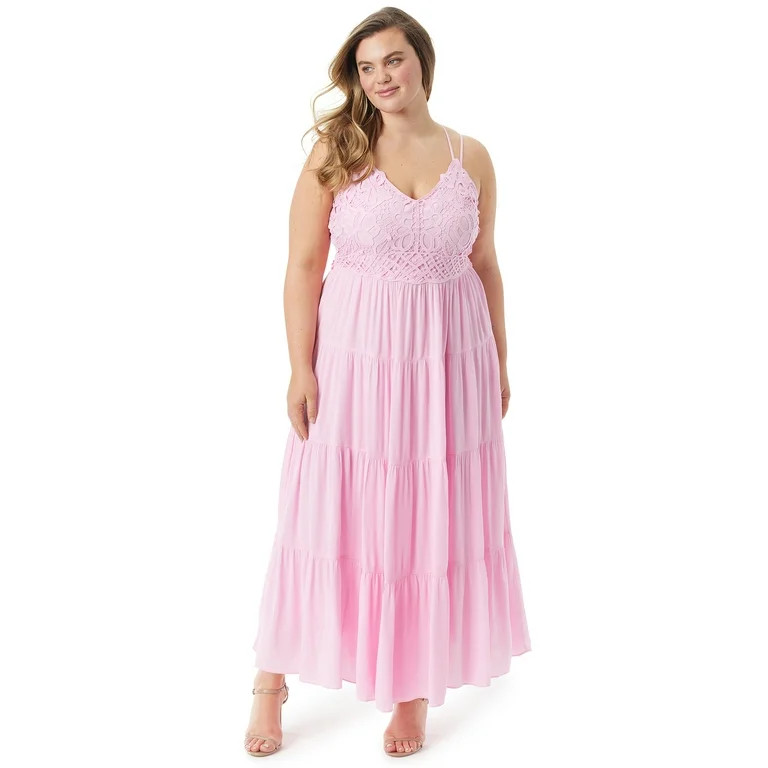 Jessica Simpson Women's and Women's Plus Iris Crochet Cami Dress | Walmart (US)