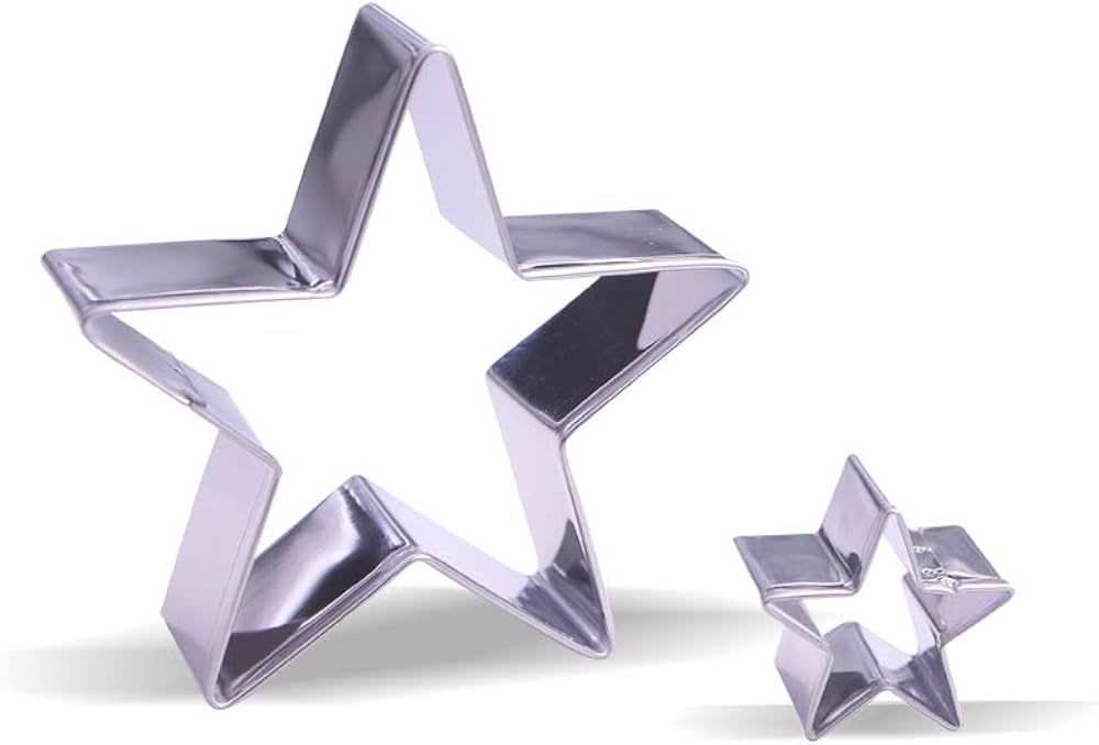 Small Star Cookie Cutter Set – 2 Piece – 3.3 & 1.3 inch - Stainless Steel | Amazon (US)