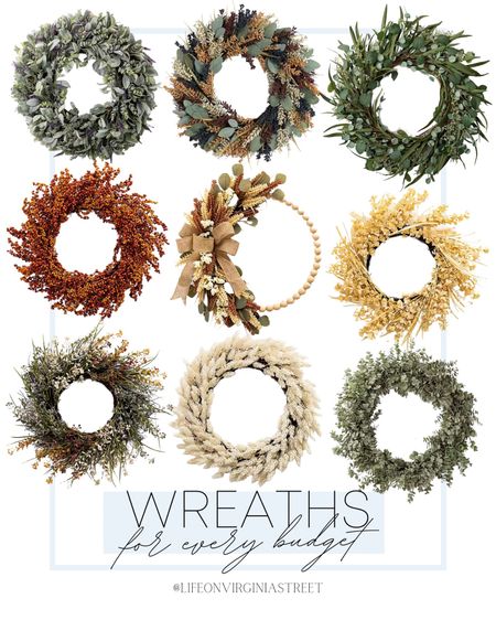 Wreaths for every budget! I love all these and the texture they would add to your front porch! Did I mention they are all super affordable??

Fall wreaths, green wreath, yellow wreath, red wreath, white wreath, mixed floral wreath, home decor, front porch

#LTKhome #LTKSeasonal #LTKstyletip