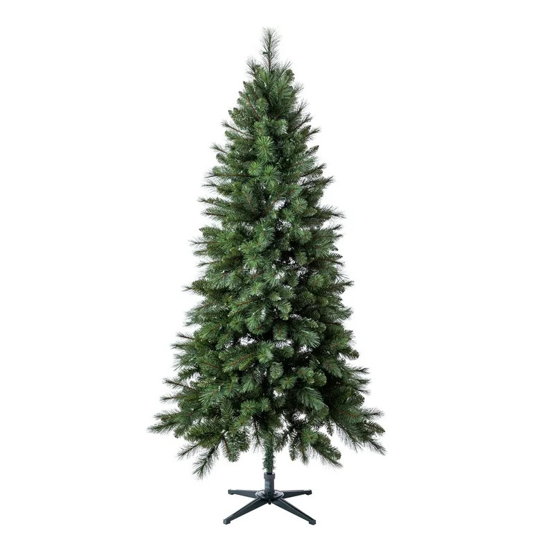 7' Pre-Lit Scottsdale Pine Green Artificial Christmas Tree with Warm White LED Lights and Quick S... | Walmart (US)