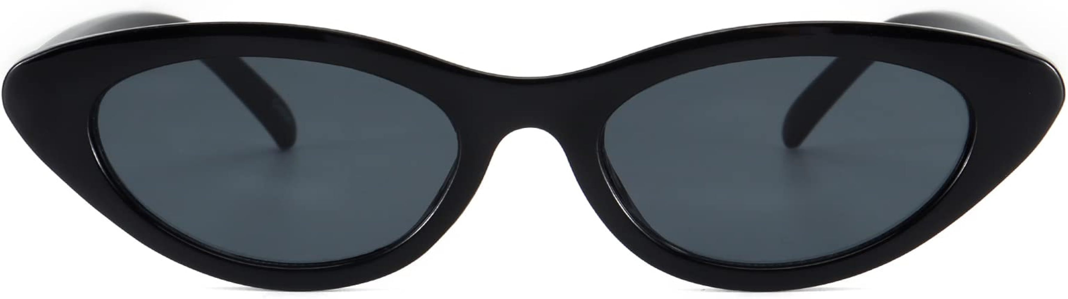 Dollger Womens Fashion Sunglasses 90s Trendy Cat Eyes Retro Black Sun Shades For Small Face | Amazon (US)