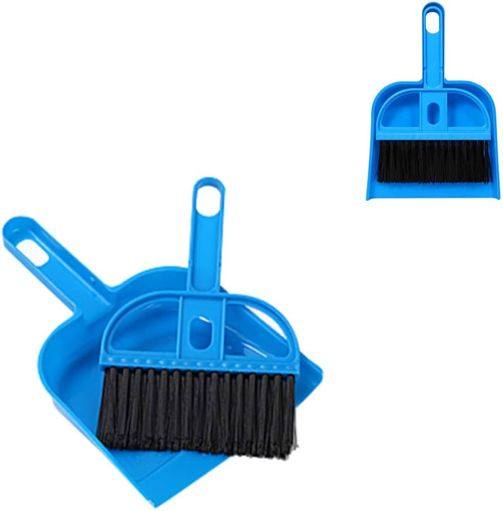 Mini Dustpan and Broom Set 1 Pcs Dustpan Brush Set Portable Plastic Brush Set (Blue) Used for Too... | Amazon (US)