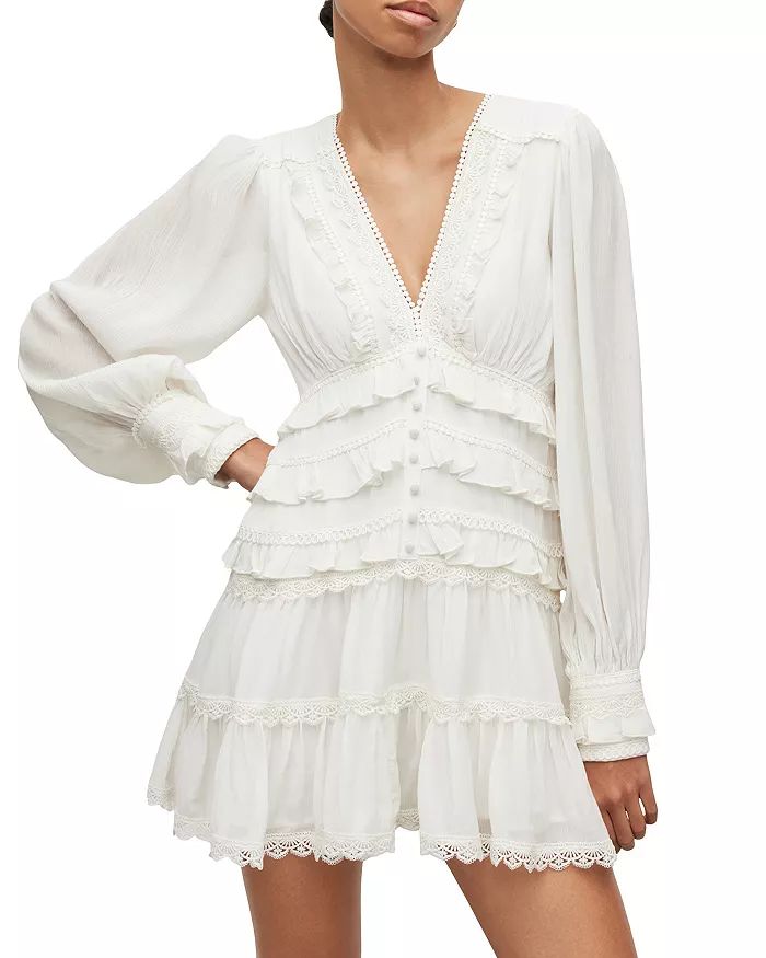 Zora Lace Trim Ruffle Mini Dress | Bloomingdale's (US)