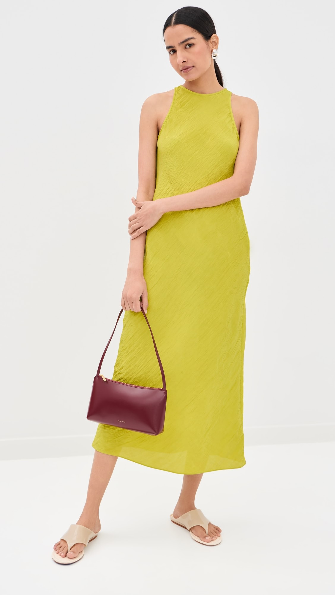 The Crinkle Slip Midi Bias Dress | Shopbop