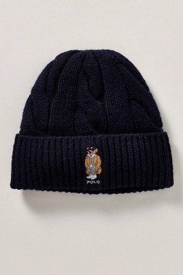 Polo Ralph Lauren Polo Bear Cable Knit Beanie | Anthropologie (US)