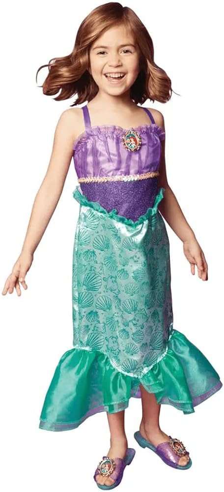 Disney Princess Ariel Dress Costume for Girls, Perfect for Party, Halloween Or Pretend Play Dress... | Amazon (US)