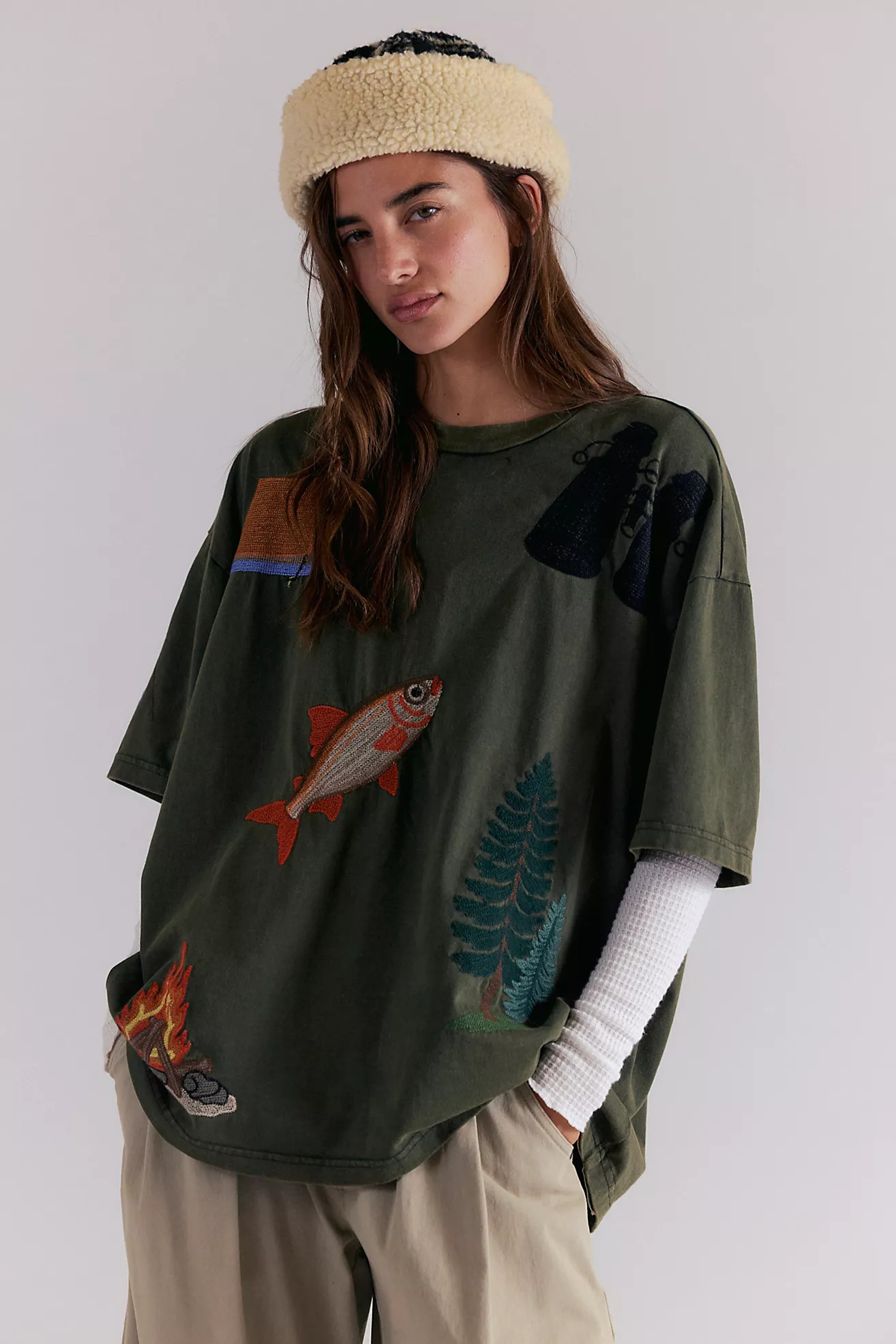 Denim and Bone Dinner Party Embroidered Tee | Free People (Global - UK&FR Excluded)