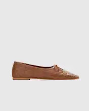 Italian Leather Handwoven Square Toe Ballet Flat | Quince