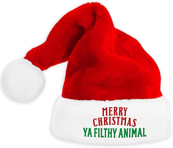 Funny Christmas Hat, Home Alone Santa Hat, Merry Christmas Ya Filthy Animal, Holiday Hats for Xma... | Amazon (US)