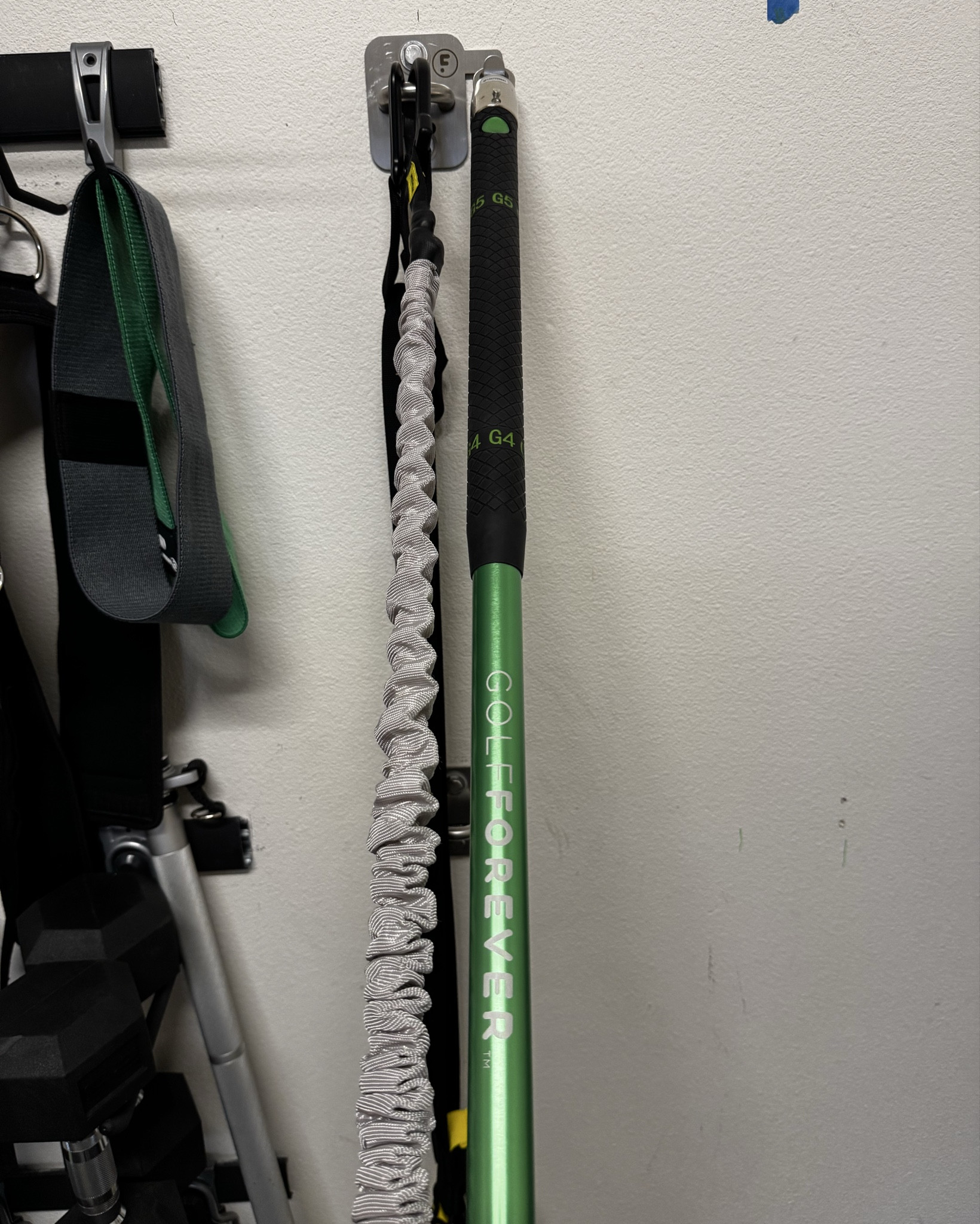 If you are looking for a January fitness challenge, I would suggest this resistance training system, it’s helpful for both of us. I personally love the TRX straps to help with pistol squats and shoulder work, and the swing trainer is great for shoulders, back, and core stability. And while it requires a wall and some space, it’s not taking up too much room - like the unused peloton sitting to my right. 
#resistancetraining
#trx
#golfforever
#swingtrainer 
#fitness
#fitnesschallenge


#LTKActive #LTKSeasonal #LTKHome