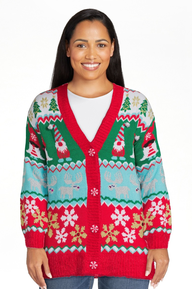 Holiday Time Women's Ugly Christmas Cardigan, Sizes S-3X | Walmart (US)