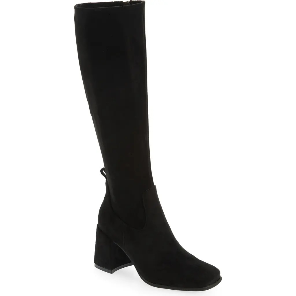 Jeffrey Campbell Hot Lava Knee High Stretch Boot in Black Suede at Nordstrom Rack, Size 10 Regular Calf | Nordstrom Rack