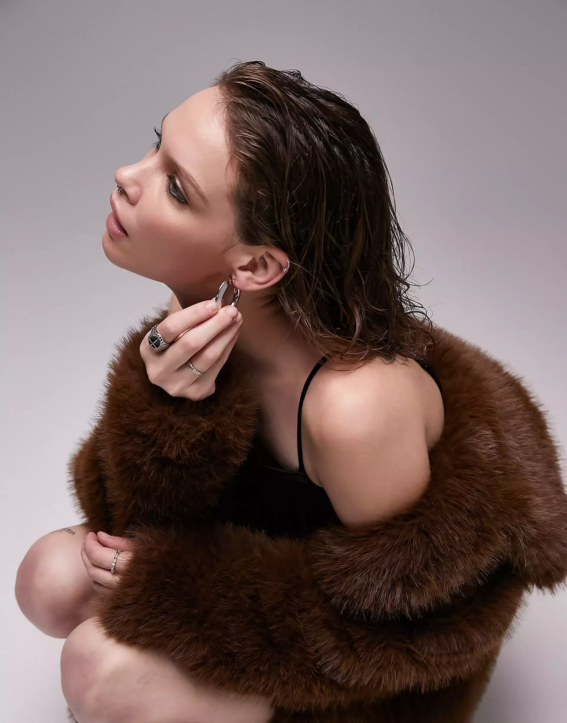 Topshop faux fur coat in chocolate curated on LTK