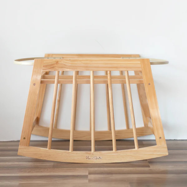 Modern Rocking Moses Bassinet Standwith brakeNatural | Plum+Sparrow