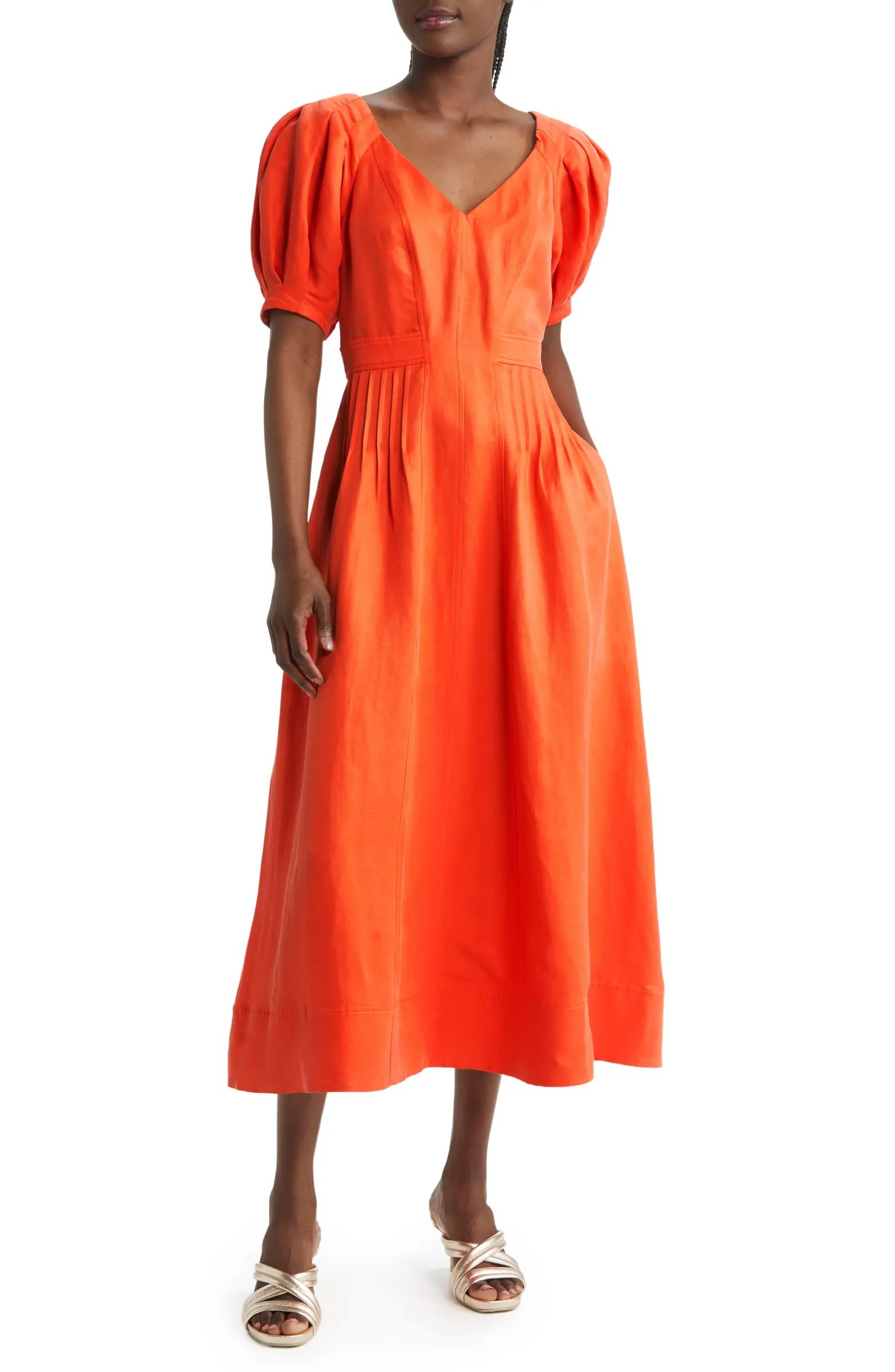 Opalz Puff Sleeve Midi Dress | Nordstrom
