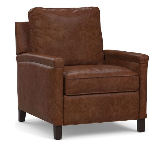 Tyler Square Arm Leather Manual &amp; Power Recliner | Pottery Barn (US)