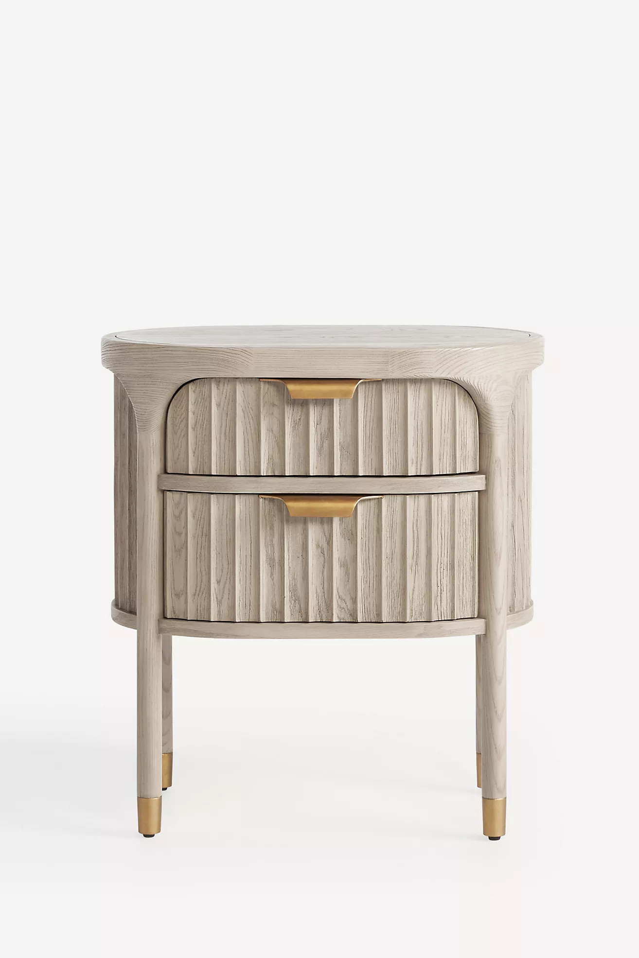 The Isla Fluted-Wood Two-Drawer Nightstand | Anthropologie (US)