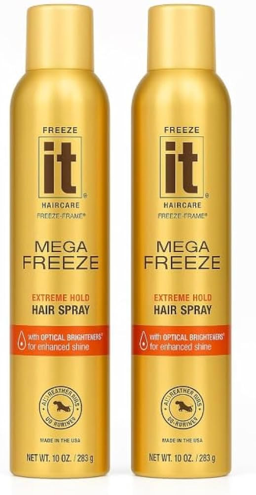 F.reeze It Mega Extreme Hold Hair Spray, Original 10 oz, Pack of 2 \u2013 It Hairspray for Women,... | Amazon (US)