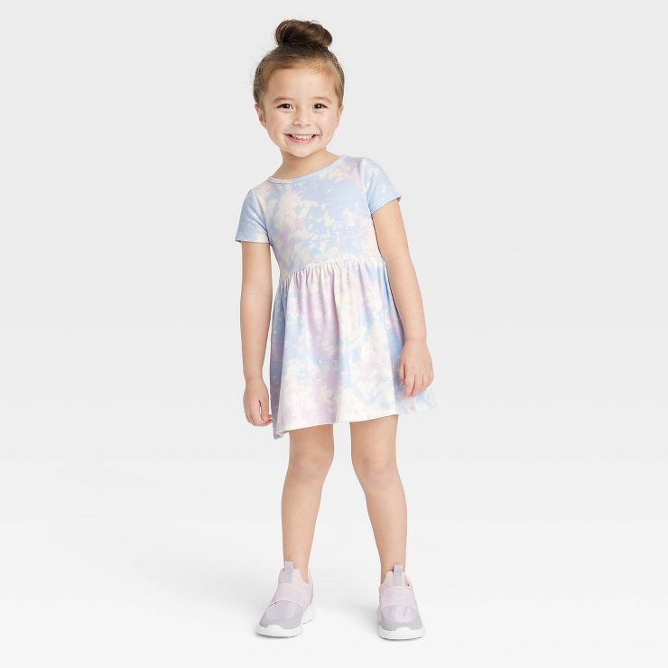 Toddler Girls' Tie-Dye Short Sleeve Dress - Cat & Jack™ Purple | Target