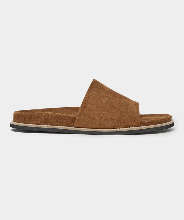 Nomad Suede Slide in Tobacco | Todd Snyder