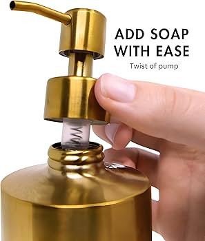 Yew Design - Brass Soap Dispenser for Bathroom (Stainless Steel) and Kitchen - Hand Soap, Deterge... | Amazon (US)
