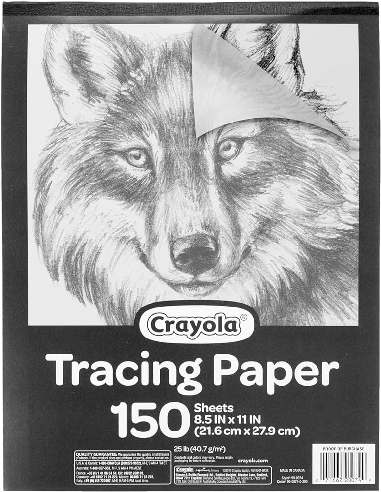 Crayola Tracing Paper 8 1/2” X 11”, Transparent Vellum Paper for Tracing Pads, 150 Sheets [Am... | Amazon (US)
