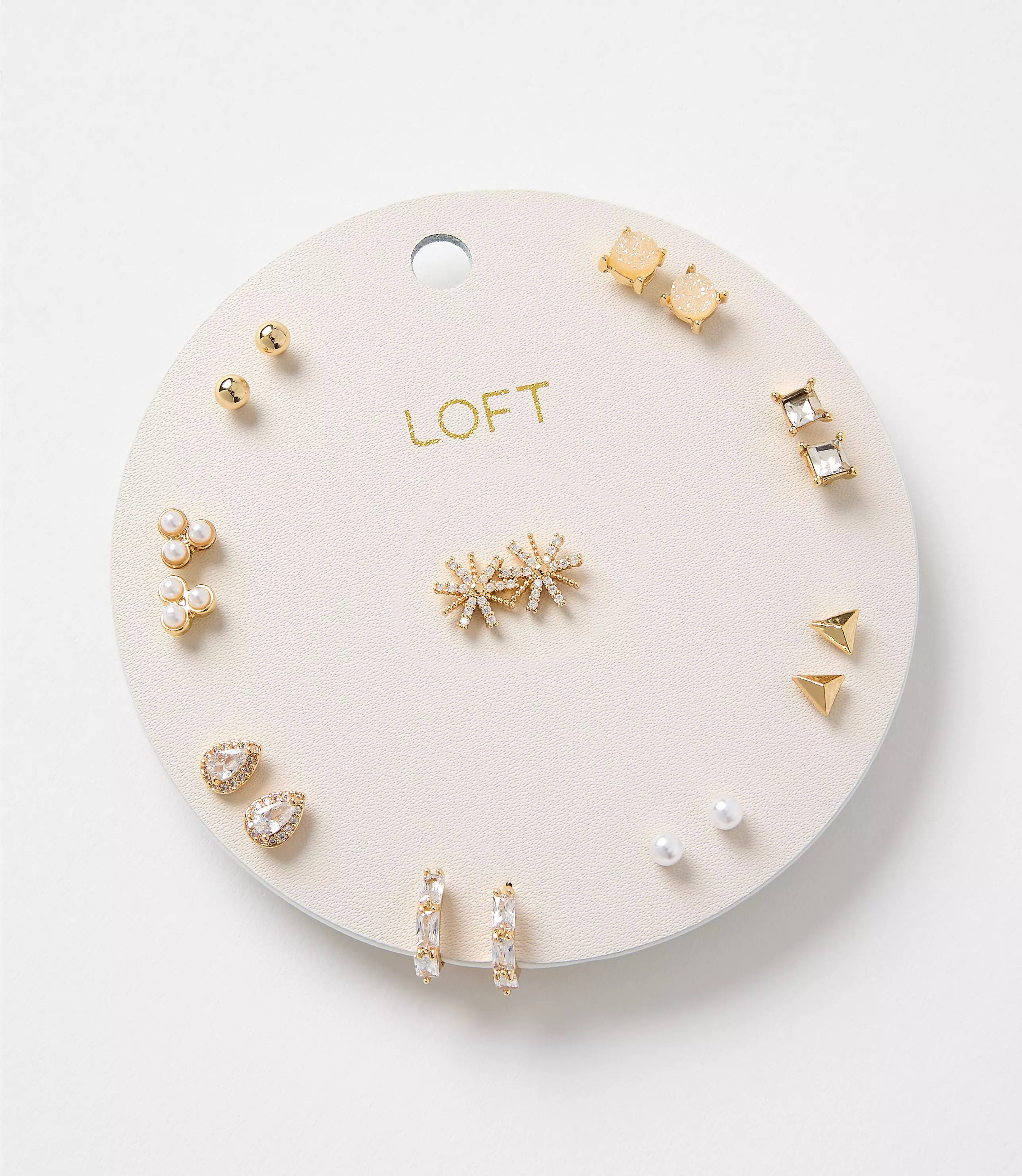 Pave Snowflake Stud Earring Set | LOFT